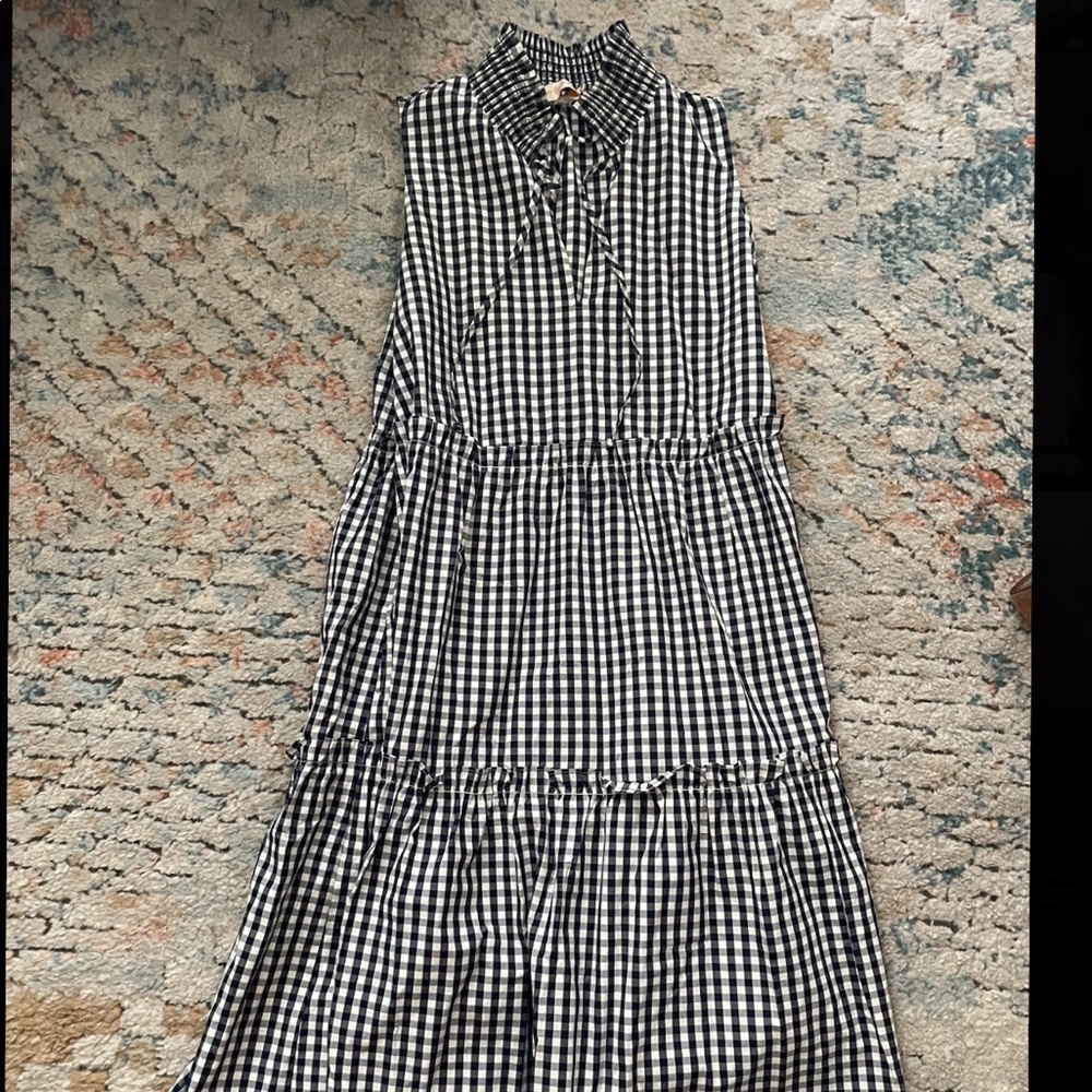 Tory Burch Gingham Check Tiered Dress
